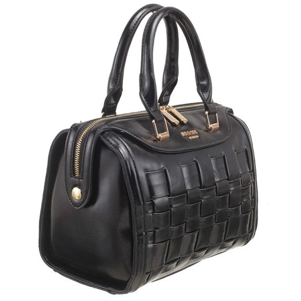 Bessie London Weave Handbag Black