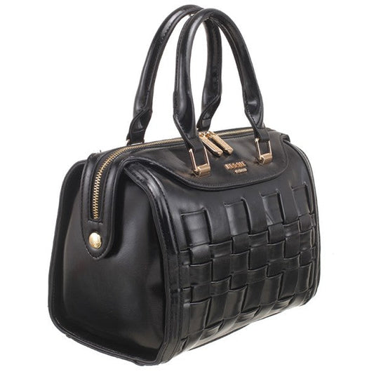 Bessie London Weave Handbag Black