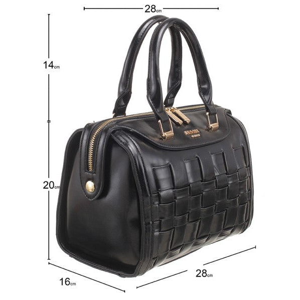 Bessie London Weave Handbag Tan