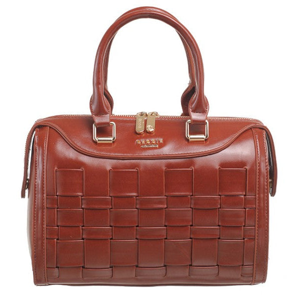 Bessie London Weave Handbag Tan
