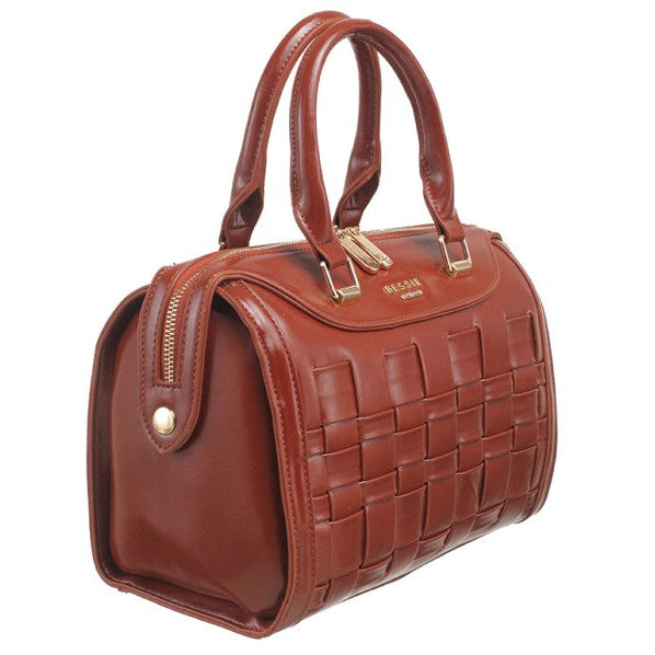 Bessie London Weave Handbag Tan