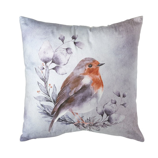 Christmas Robin Square Cushion