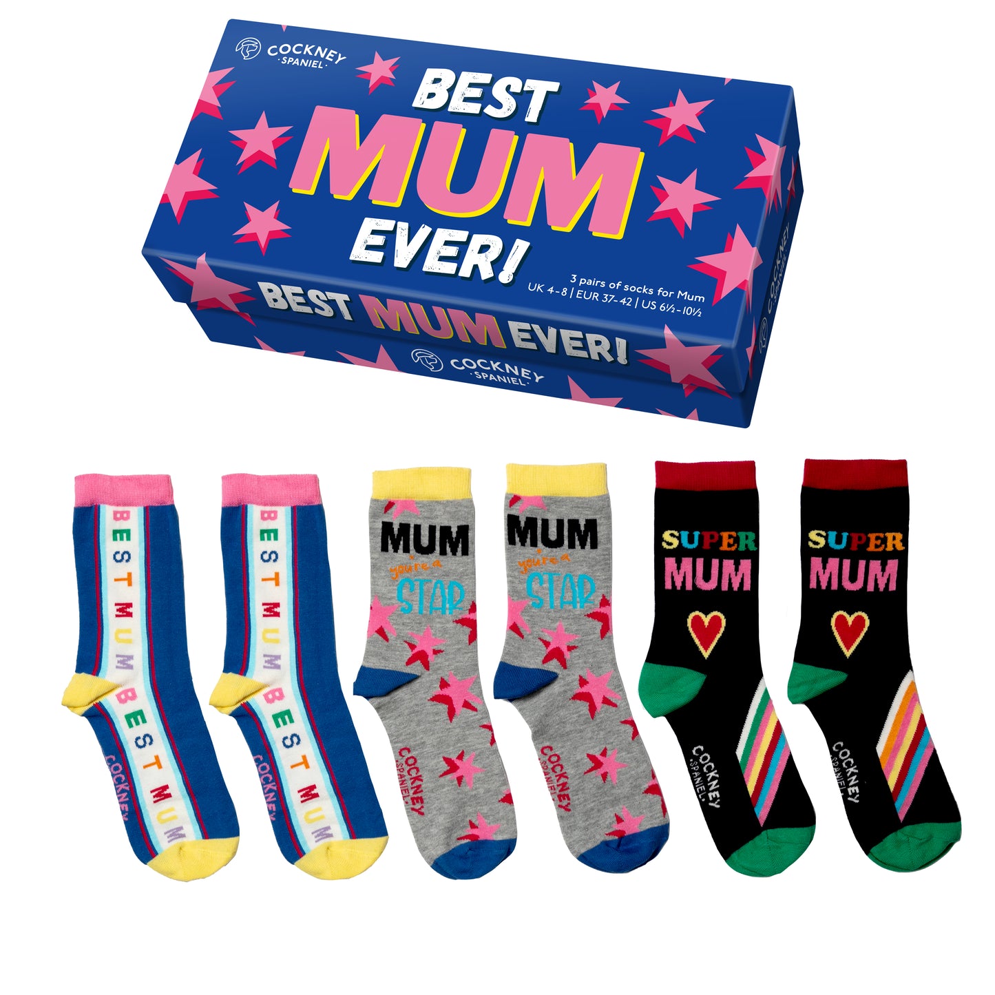 United Oddsocks Best Mum Ever 3 Pairs of Socks Gift Box-Ladies