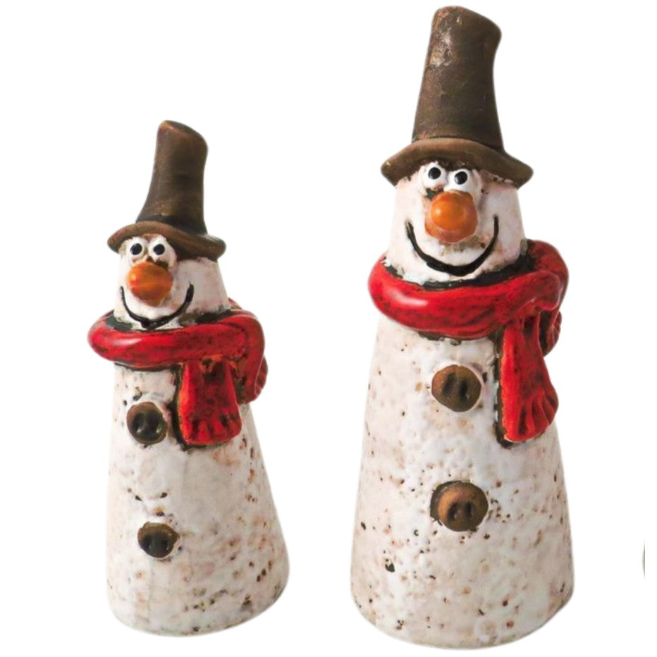 Ceramic Snowman with Tall Hat and Scarf - 2 Sizes