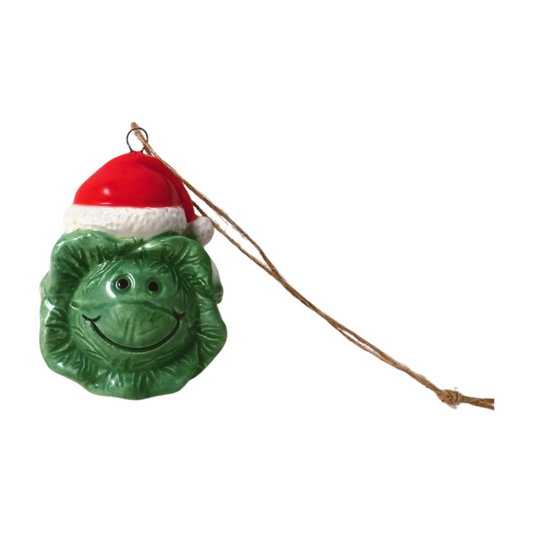 Ceramic cabbage with smiley face tree decoration by Giftware Trading