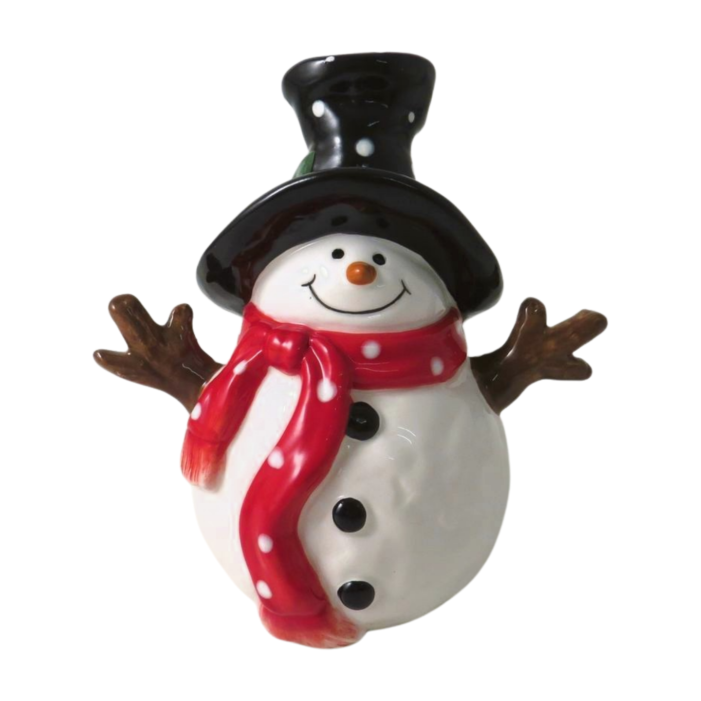 Ceramic Standing Snowman With Carrot Nose Christmas Ornaments - 3 Sizes