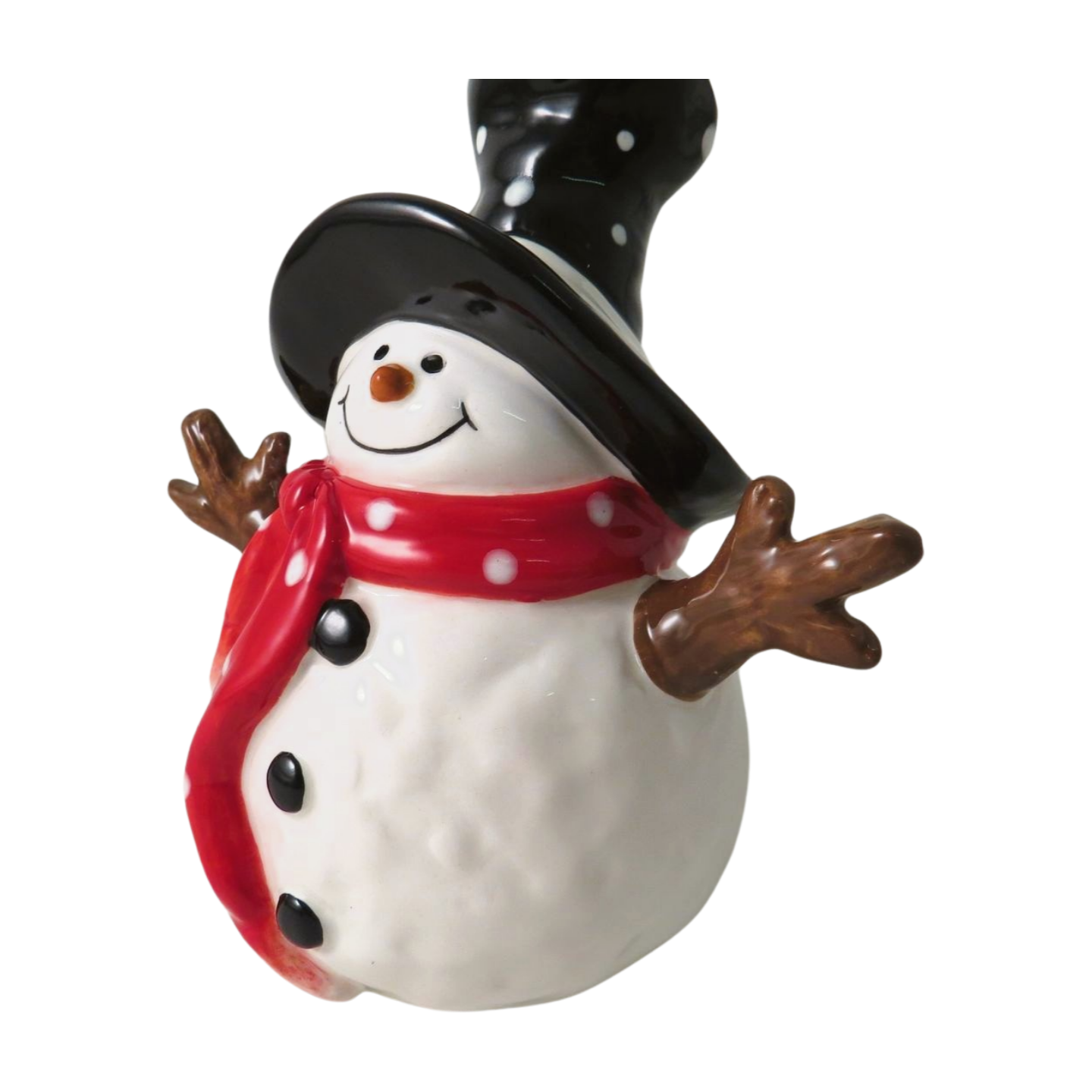 Ceramic Standing Snowman With Carrot Nose Christmas Ornaments - 3 Sizes