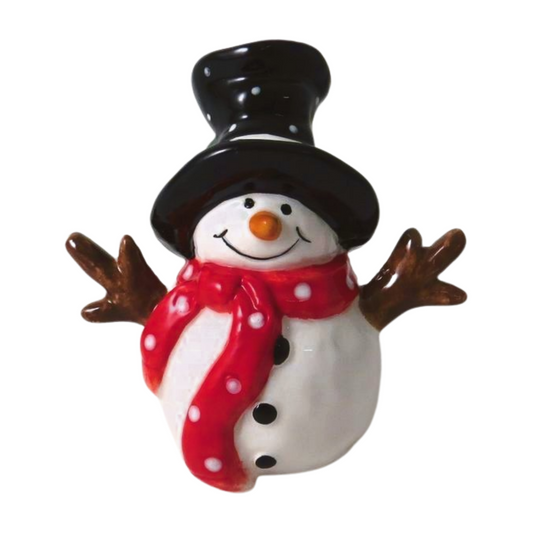 Ceramic Standing Snowman With Carrot Nose Christmas Ornaments - 3 Sizes