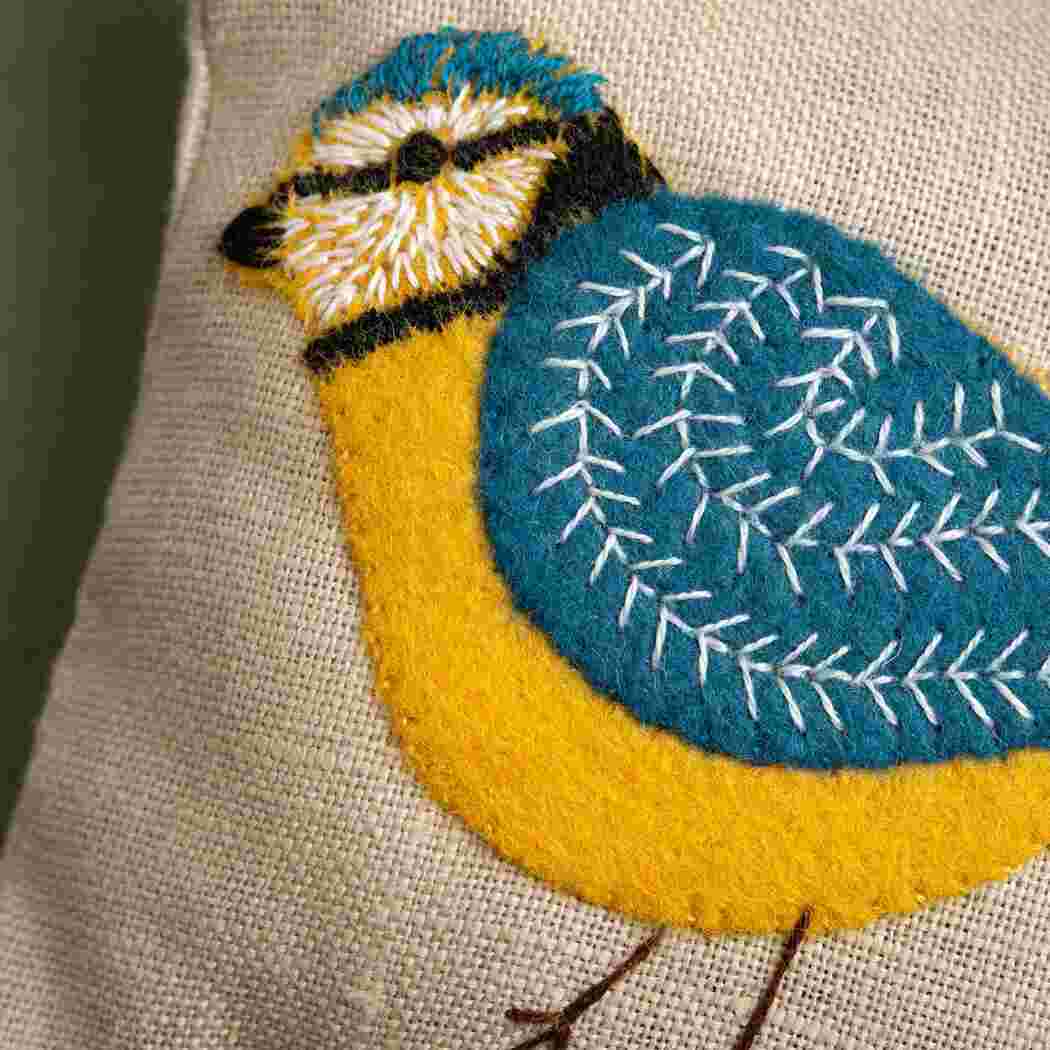 Corinne Lapierre Linen Lavender Bag Embroidery kit - Spring Garden