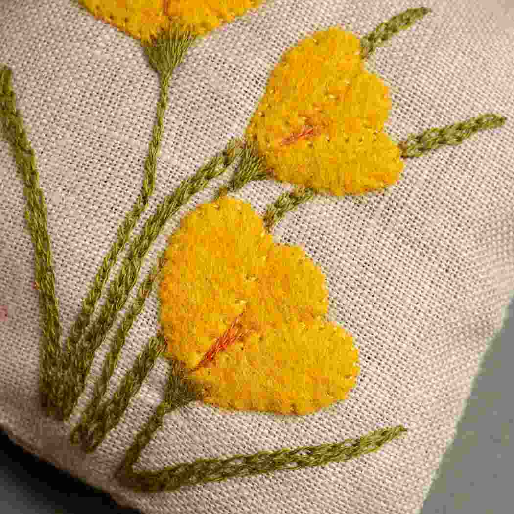 Corinne Lapierre Linen Lavender Bag Embroidery kit - Spring Garden