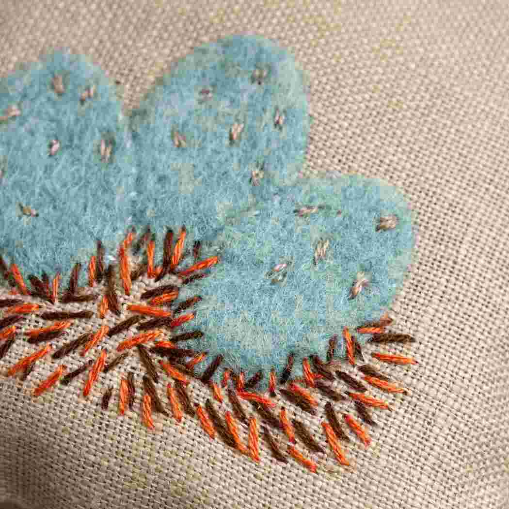 Corinne Lapierre Linen Lavender Bag Embroidery kit - Spring Garden