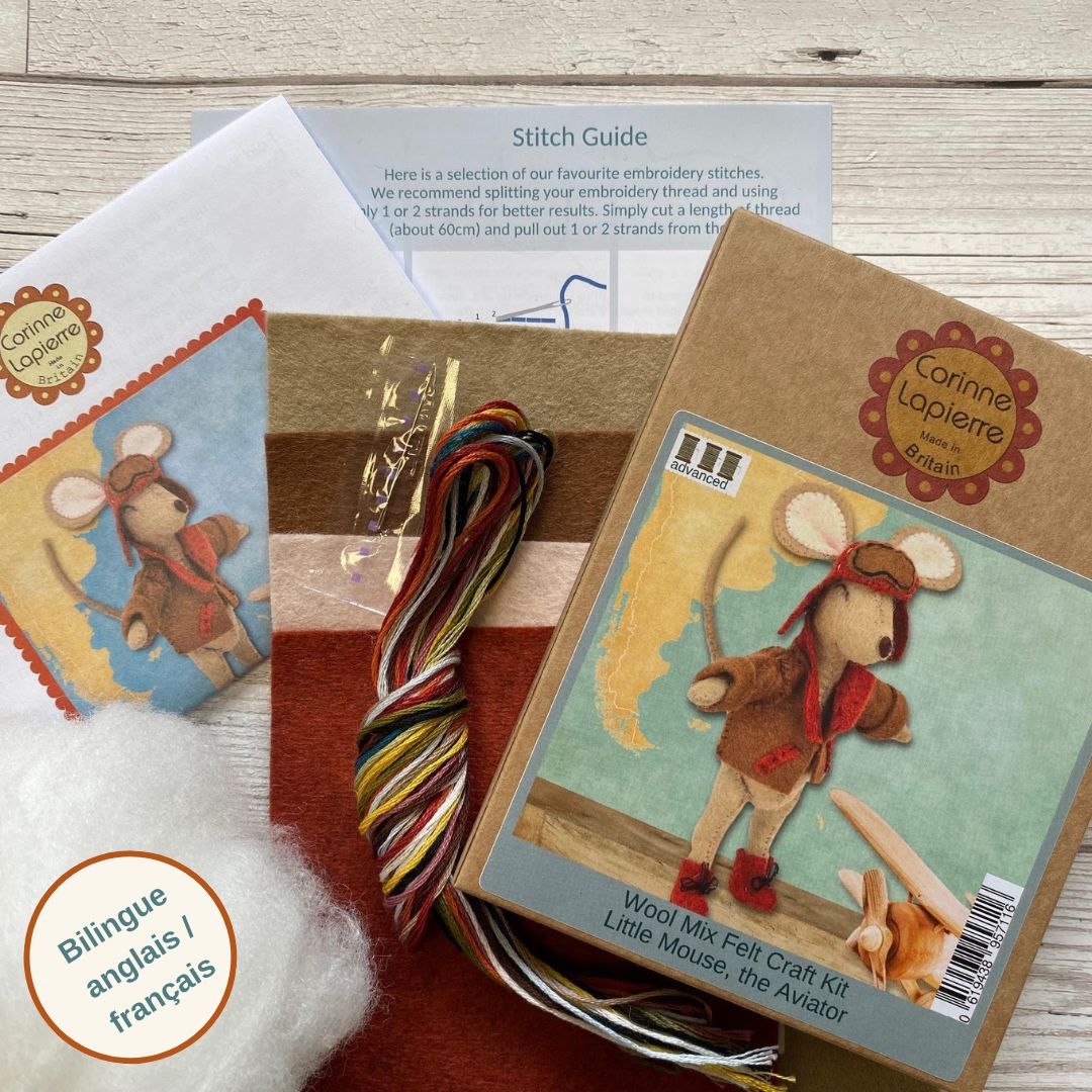 Corinne Lapierre Folk Embroidered Aviator Felt Craft Mini Kit