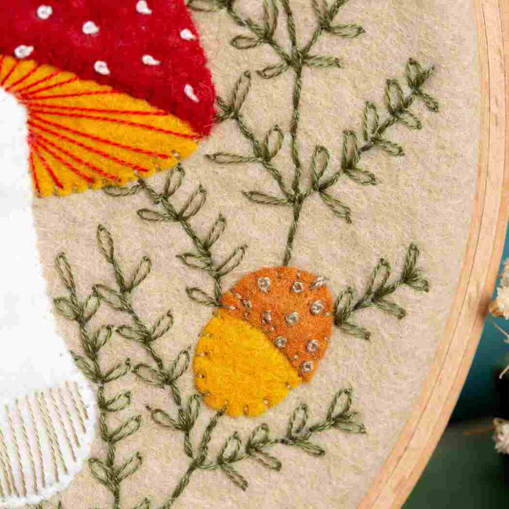 Corinne Lapierre Toadstool Felt Appliqué Hoop Kit