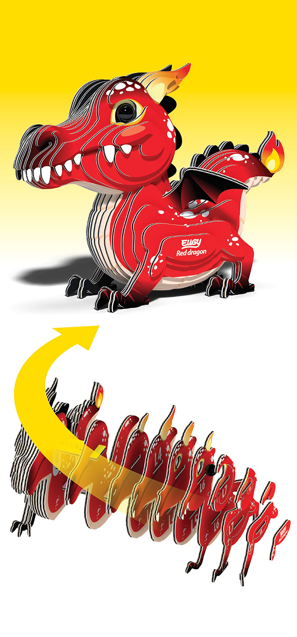 EUGY Red Dragon 3D Cardboard Model Kit