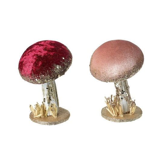 Velvet Mushroom Red or Pink