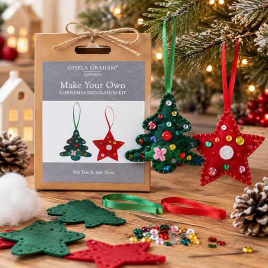 Make Your Own Felt Tree & Star Christmas Decoration Kit – Pack of 2 by Gisela Graham