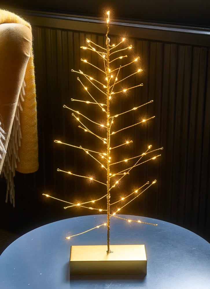 Festive Tree LED Battery Gold