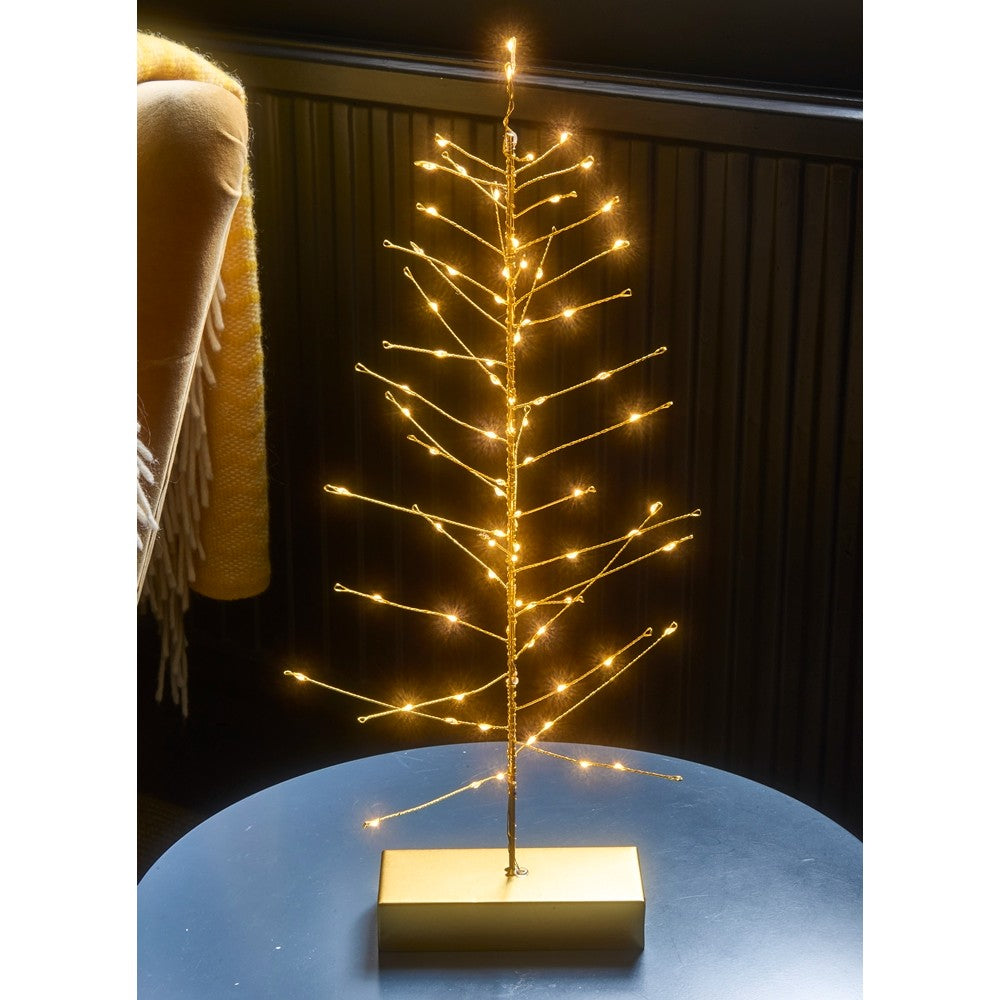 Festive Tree LED Battery Gold