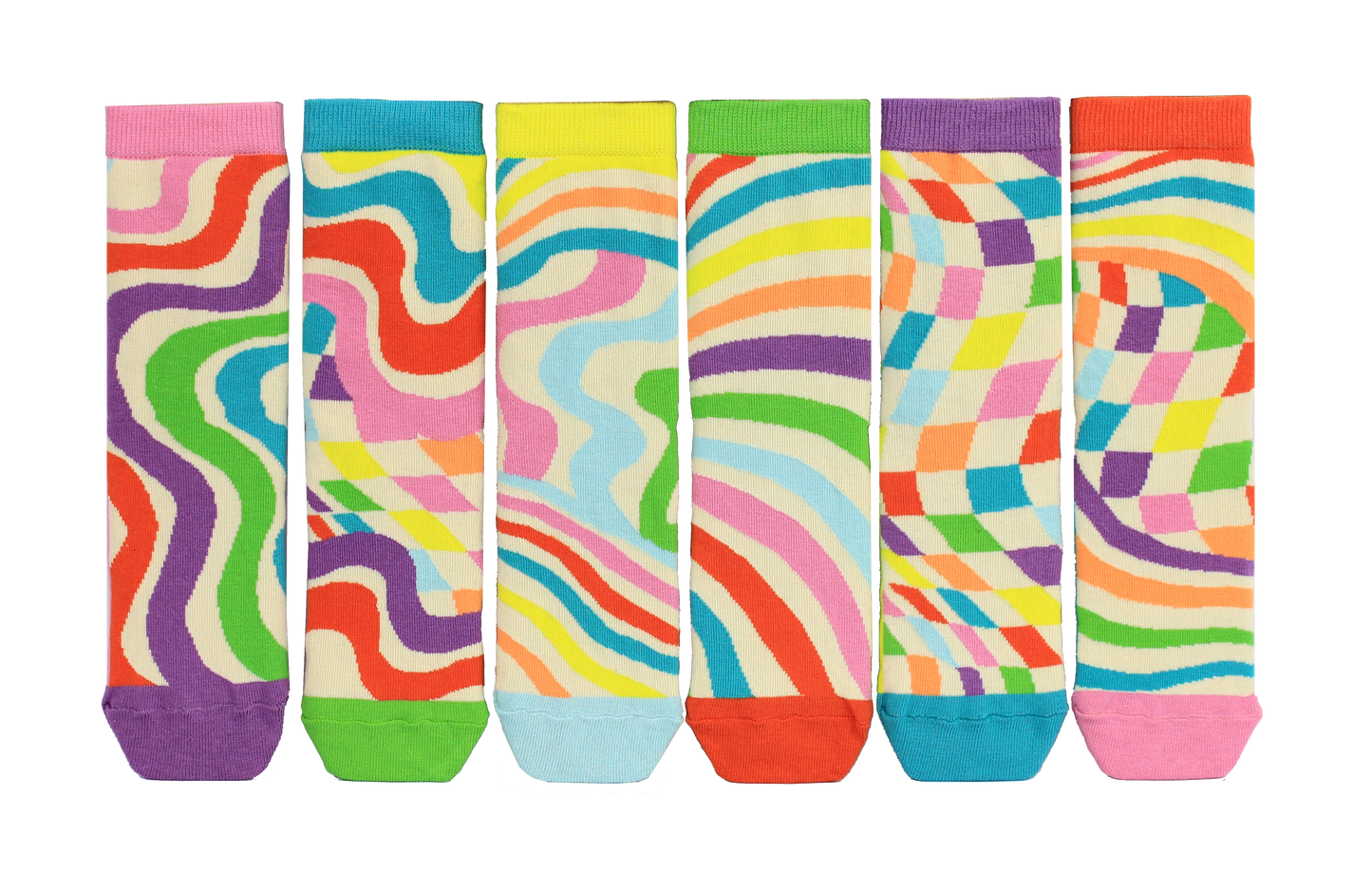 United Oddsocks Stay Groovy It 6 Odd Socks Gift Box-Ladies Size 4-8