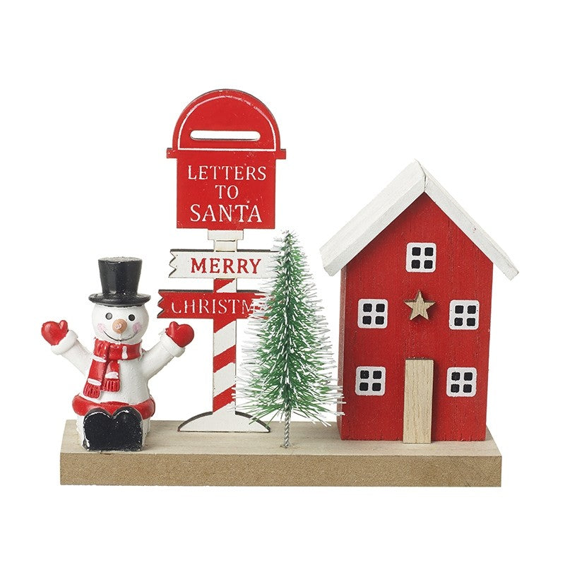 Christmas Letters To Santa Snowman House Scene