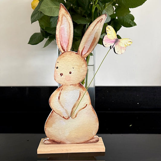 Large Rabbit With Butterfly Decoration