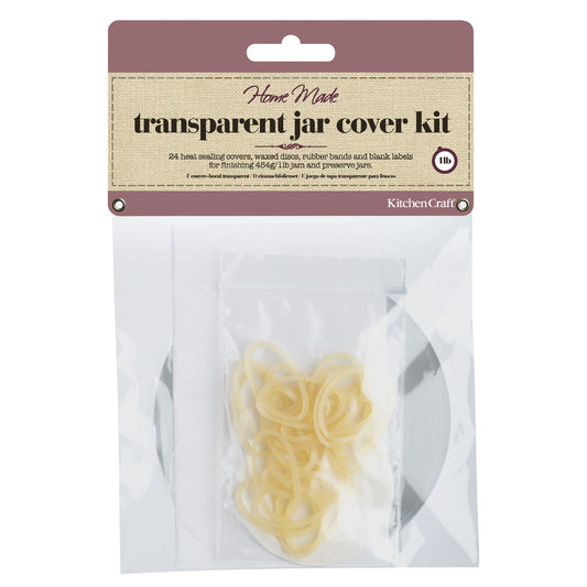 Home Made Pack of 24 Transparent Jam Jar Cover Kit - 1lb