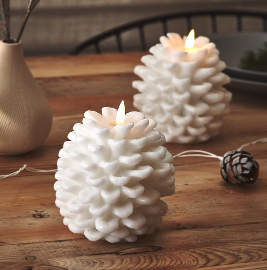 Pinecone Candle White - LED Battery