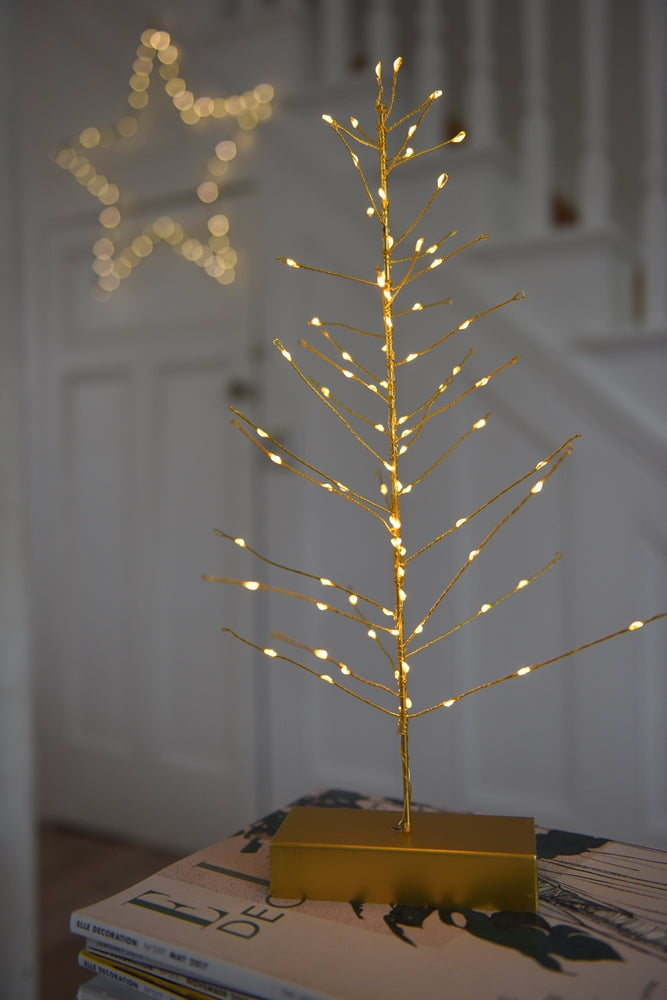 Festive Tree LED Battery Gold