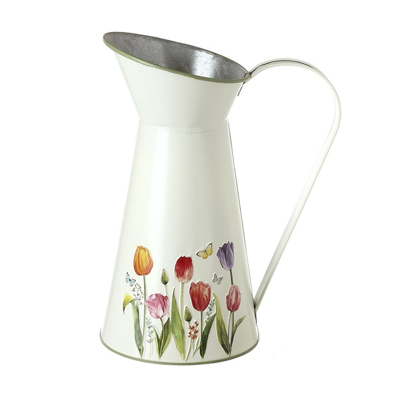 Metal Jug With Tulip Design 27cms