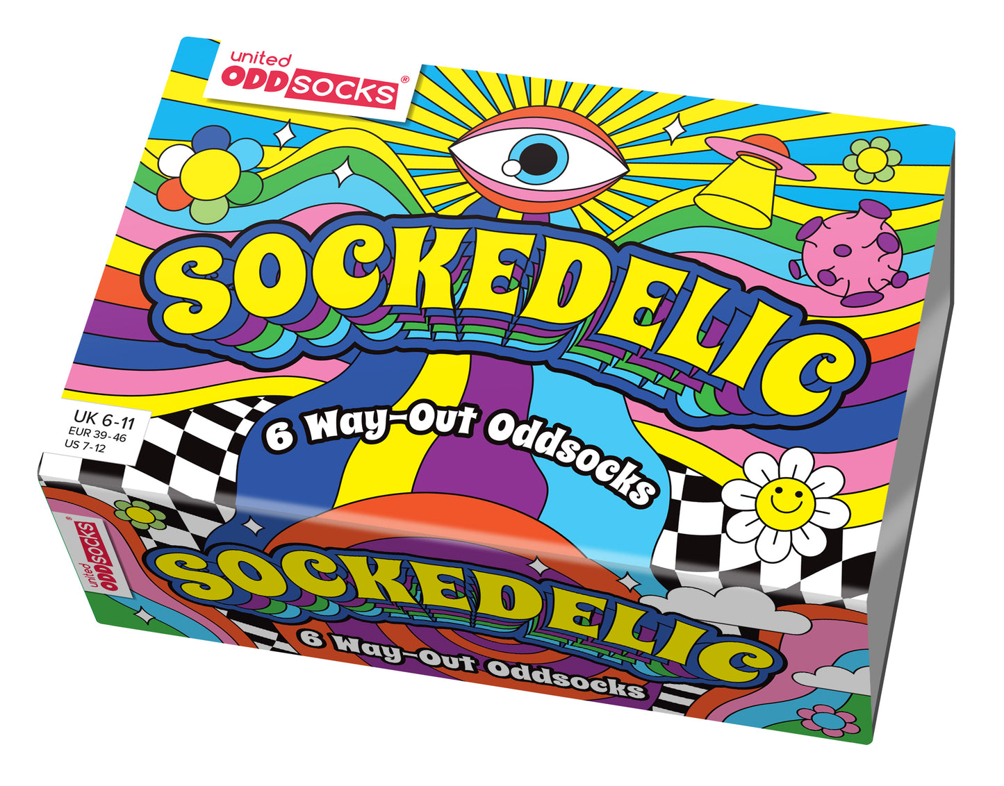 United Oddsocks Sockedelic 6 Odd Socks Gift Box