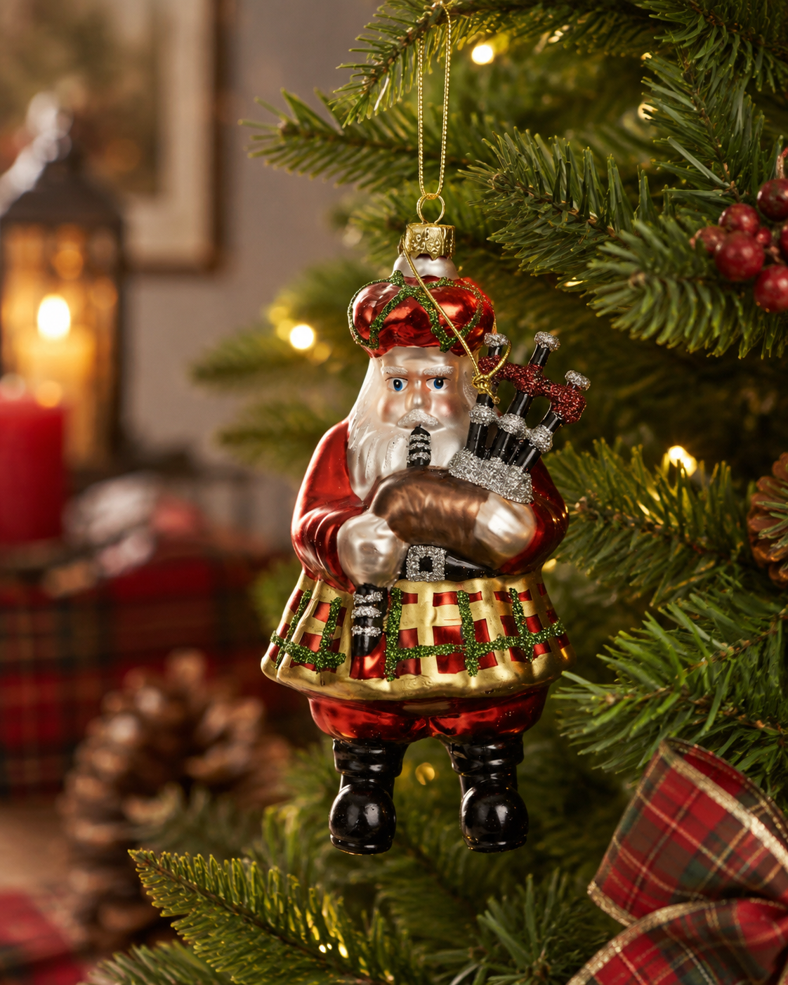 Scottish Santa with Bagpipes