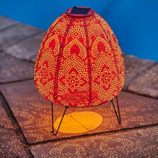 Red Dome Garden Solar Lantern