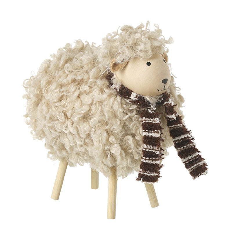 Standing Woolly Sheep With Scarf