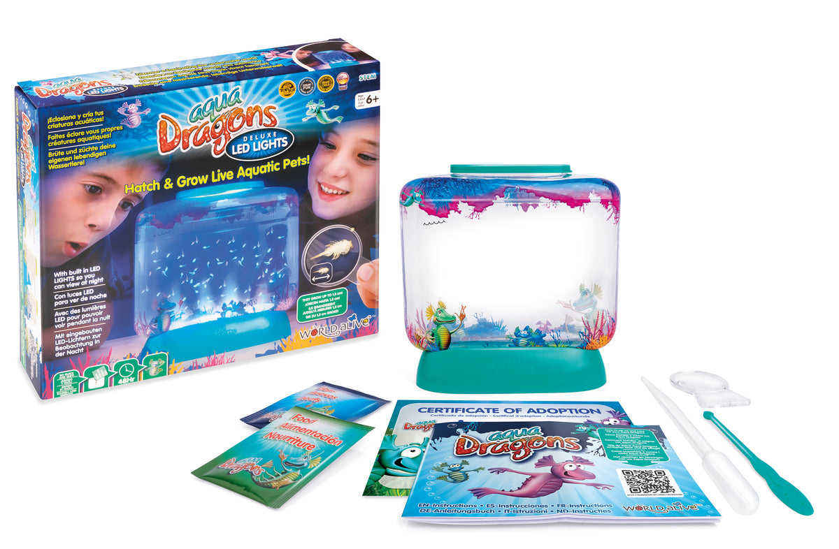 Aqua Dragons Deluxe - LED Aquarium Live Aquatic Creatures Hatching Kit
