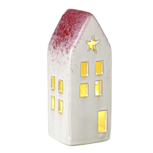 White House with Red Roof Battery LED 14.5cm