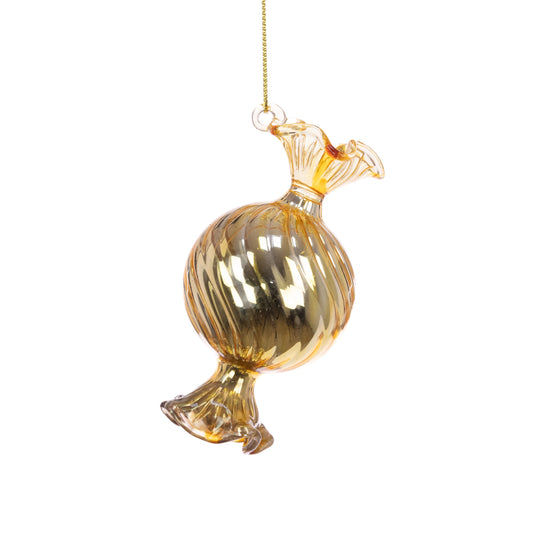 Gold Glass Candy Sweet Christmas Tree Decoration 10cm