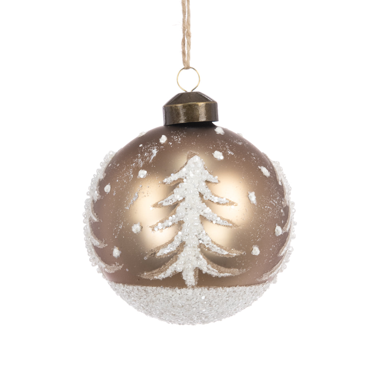 Adaline Bauble 8cm by Floralsilk – Champagne Christmas Tree Decoration