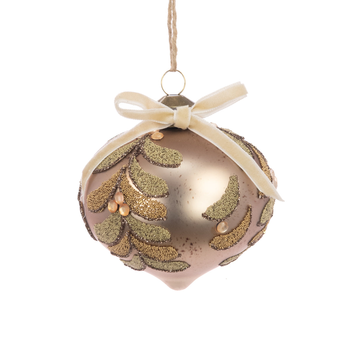 Glass Odette Onion 8cm – Champagne & Gold Christmas Decoration