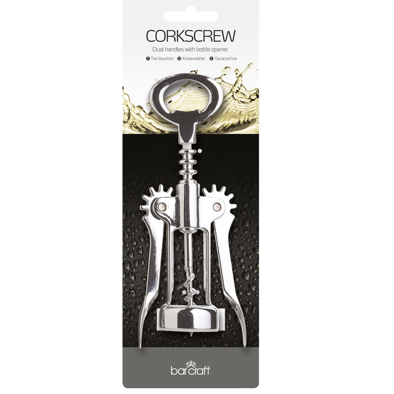 BarCraft Double Handled Chrome Wing Corkscrew