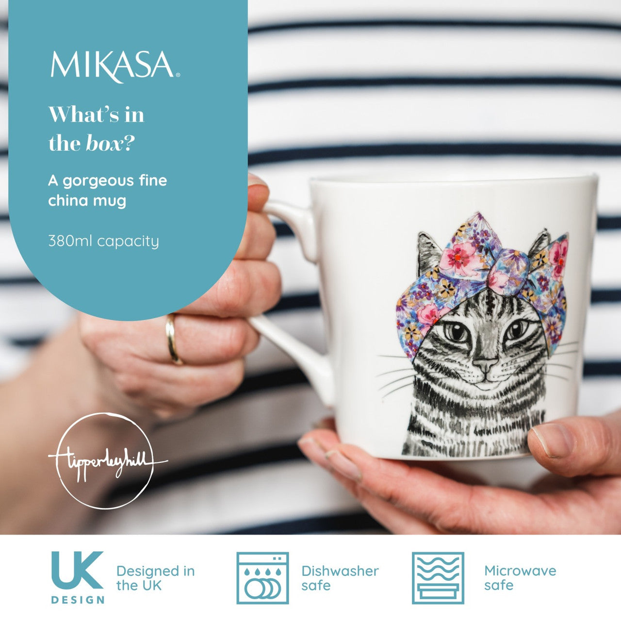 Mikasa Tipperleyhill Cat Print Porcelain Mug