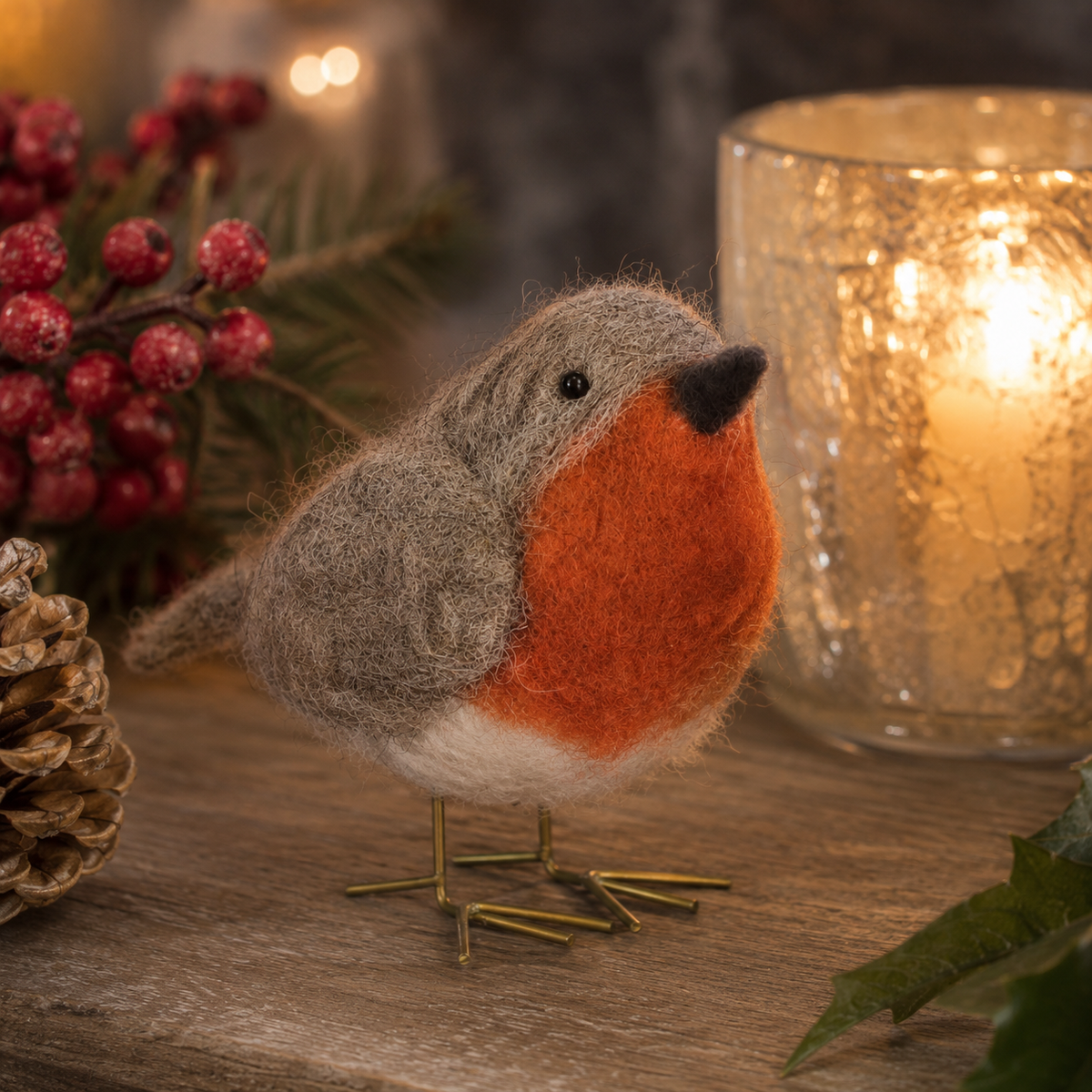 Felt Robin Figure 9cm – Felt Christmas Robin Decoration