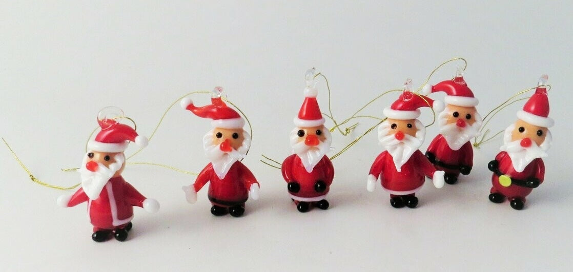 Mini Glass Santa Christmas Decoration