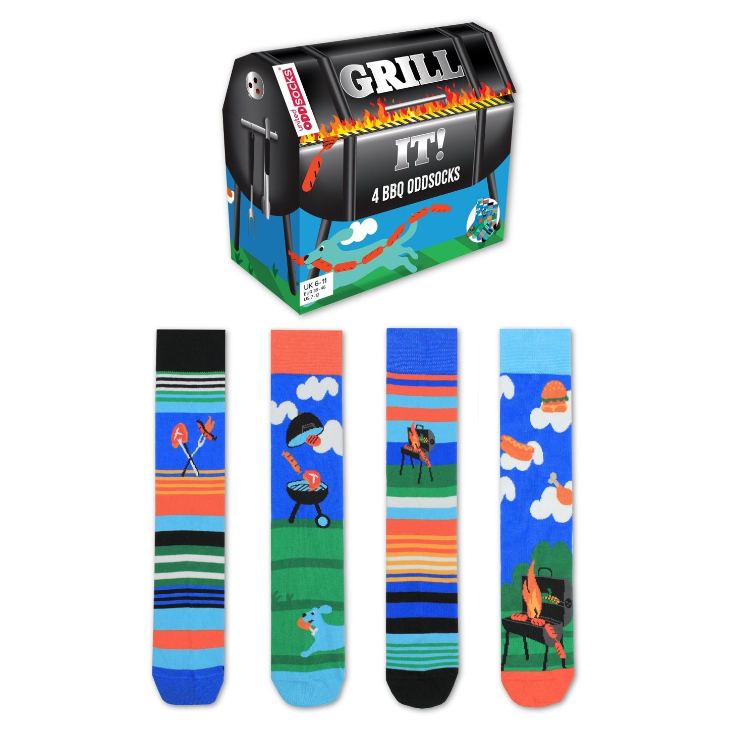 United Oddsocks GRILL IT - Men's Socks - UK Sizes 6 - 11