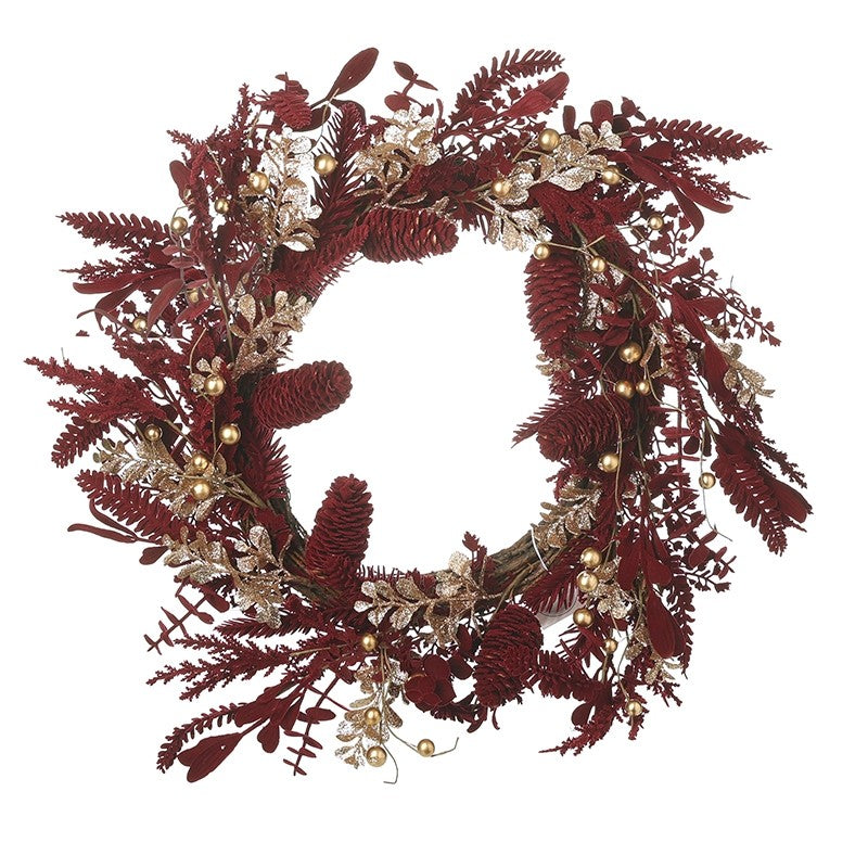 Gold And Russet Leaf Wreath 51cm