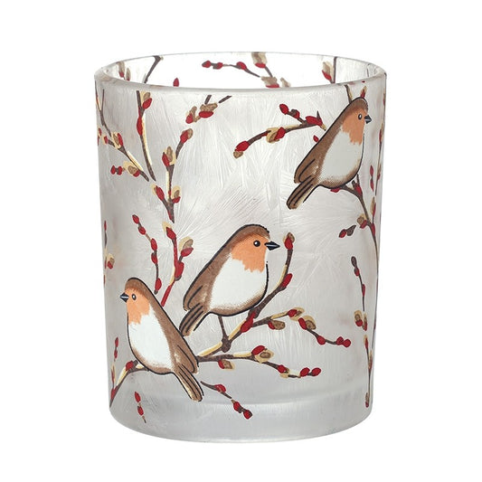 Robin Frosted Glass Candle Holder