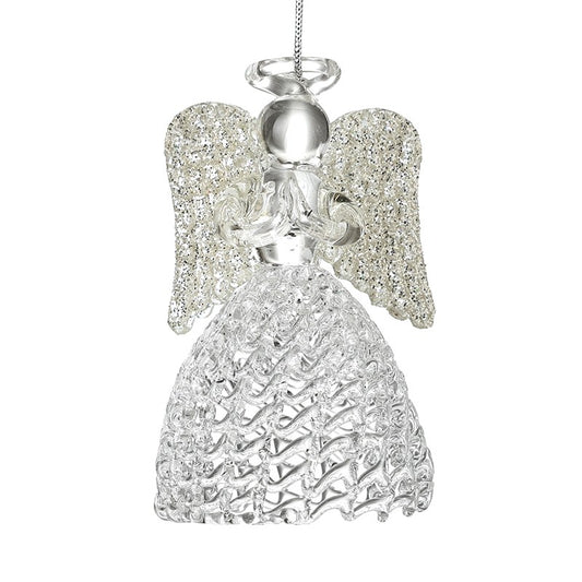 Spun Glass Angel with Glitter Wings
