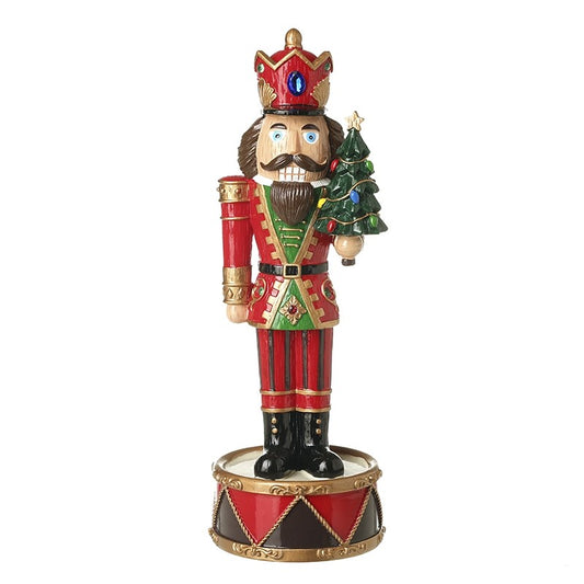 Traditional Rotating Musical Christmas Nutcracker Standing On Drum