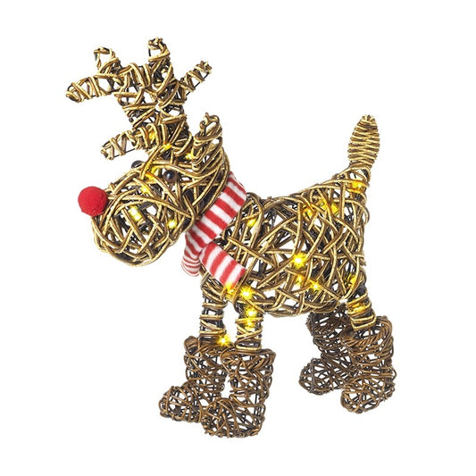 Light Up Rattan Reindeer In Boots 60 LED
