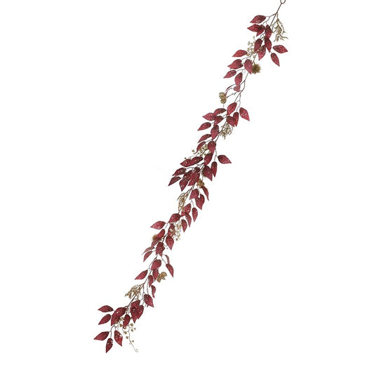 Red & Gold Leaf Garland