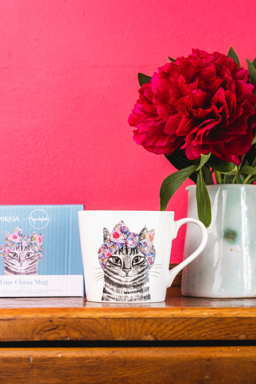 Mikasa Tipperleyhill Cat Print Porcelain Mug